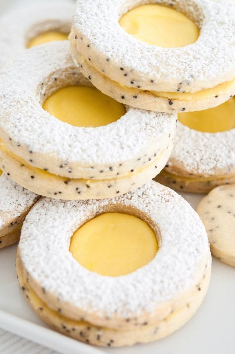 This citrus version is TDF. Get the recipe from Diva Eats World.   - Delish.com Linzer Cookies, Lemon Poppy Seed, Lemon Poppy, Cookie Swap, Lemon Poppyseed, Poppy Seed, Biscuit Cookies, Lemon Recipes, Eat Dessert