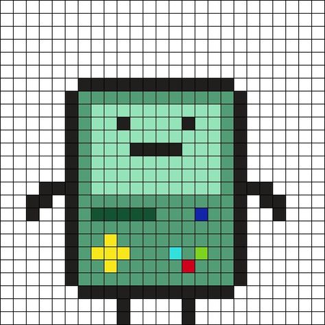 BMO Perler Bead Pattern | Bead Sprites | Characters Fuse Bead Patterns Rave Light, Kandi Mask, Kandi Cuffs, Fuse Bead Patterns, Kandi Ideas, Kandi Cuff, Pony Bead Patterns, Pattern Maker, Kandi Patterns