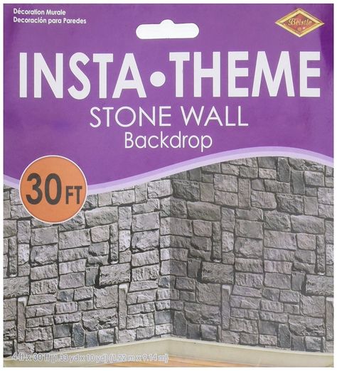 Amazon.com: Stone Wall Scene Setter: Toys & Games Hogwarts Themed Room, Medieval Vbs, Plastic Backdrop, Treasured Vbs, Halloween Scene Setters, Stone Wall Backdrop, Castle Vbs, Kingdom Vbs, Grey Stone Wall