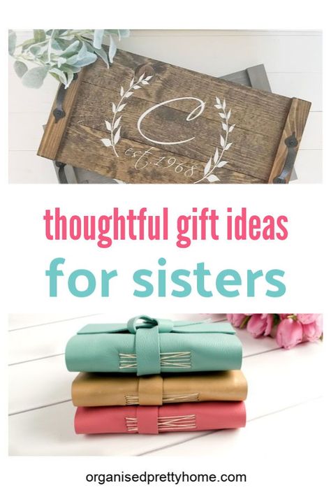 Love these sister gift ideas for birthdays, Christmas, just for because... - Organised Pretty Home birthday | sentimental | funny | birthday | sister-in-law | big | little | jewelry | Etsy #sistergifts #christmasgiftideas #christmas #gifts #christmasgifts Cricut Gift Ideas For Sister, Sentimental Gifts For Big Sister, Christmas Gift Ideas For My Sister, Birthday Gift For Sisters, Good Sister Gifts, Gift For My Sister Birthday, Gifts For Older Sister Birthday, Valentine Gift For Sister, Personalized Gifts For Sister