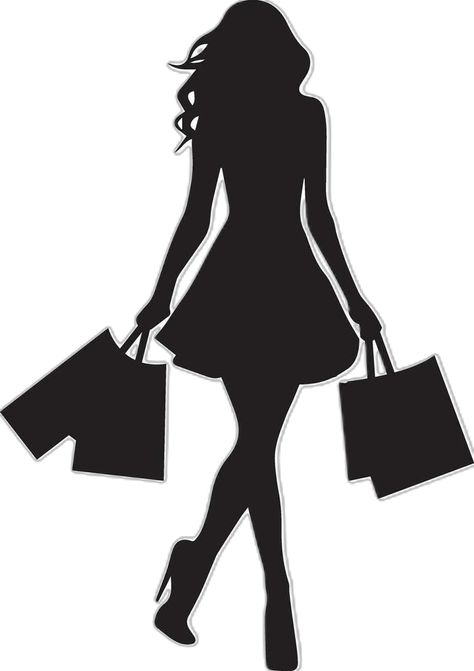 Shopping girl vector silhouette illustration, happy shopping woman Girl Vector, Vector Silhouette, Silhouette Illustration, Happy Shopping, Vector Free, Clip Art, Collage, Women Shopping, Pins