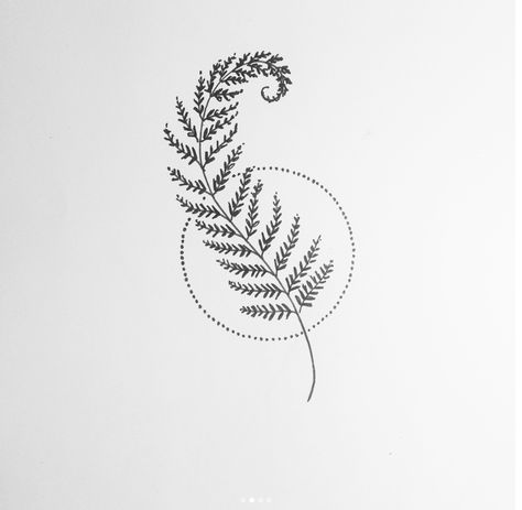 Fern Dotwork Tattoo, Small Fern Tattoo Simple, Fern Line Tattoo, Abstract Fern Tattoo, Unfurling Fern Tattoo, Tiny Fern Tattoo, Maidenhair Fern Tattoo, Minimal Nature Tattoo, Fiddlehead Fern Tattoo