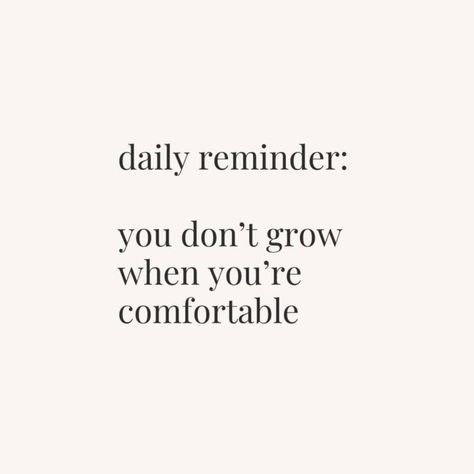 Daily reminder to be comfortable with the uncomfortable! It's the only way we are able to grow and reach our highest dreams 🤎✨ #theyegiproject #podcast #inspirationalquotes #motivationalquotes #podcast Growth Happens When Youre Uncomfortable, Comfortable Being Uncomfortable Quotes, Quotes About Being Uncomfortable, Get Uncomfortable Quotes, Be Uncomfortable Quotes, Being Uncomfortable Quotes, Being Uncomfortable, Uncomfortable Quotes, Be Comfortable Being Uncomfortable