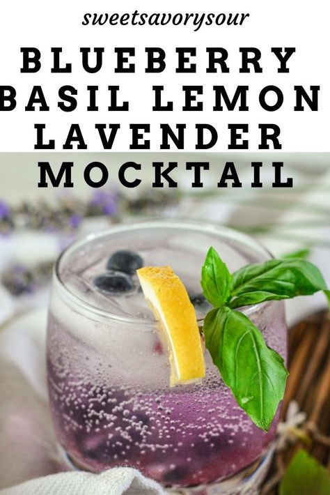 Delicious and refreshing drink, sweetened with lavender syrup, paired with fresh lemon juice muddled basil and blueberries. Muddled Basil, Lavender Drink, Blueberry Basil, Tea Health, Drinking Enough Water, Lavender Recipes, Not Drinking Enough Water, Lavender Syrup, Drink Recipes Nonalcoholic