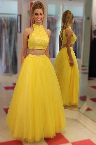 Yellow Tulle Dress, Yellow Formal Dress, Yellow Evening Dresses, Yellow Two Piece, Two Piece Prom, Cheap Prom Dresses Long, Chico California, Prom Dresses Yellow, Long Prom Dresses