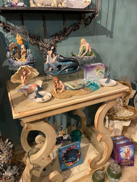 Blue Ocean Themed Bedroom, Mermaid Apartment, Mermaidcore Bedroom, Oceancore Room, Mermaid Core Room, Mermaid Aesthetic Room, Mermaid Altar, Ocean Aesthetic Bedroom, Mermaidcore Room