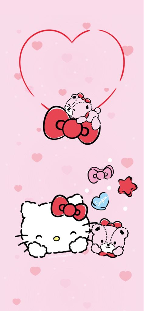 Hello Kitty Valentines, All Out Anime, Valentines Wallpaper Iphone, 헬로키티 �배경화면, Kawaii Wallpapers, Hello Kitty Imagenes, Kawaii Characters, Iphone Wallpaper Cat, Valentine Picture