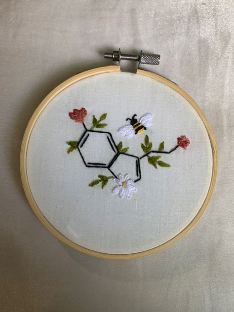 Serotonin Embroidery Pattern, Chemistry Embroidery Patterns, Lab Coat Embroidery Ideas, Science Embroidery Patterns, Pharmacy Embroidery, Lab Coat Embroidery, Chemistry Embroidery, Biology Embroidery, Science Embroidery