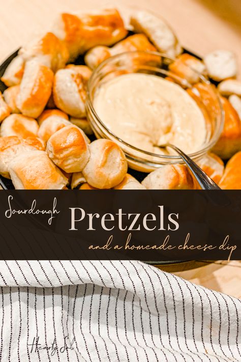 Pretzels And Cheese Dip, Sourdough Pretzel Bites, Pretzels And Cheese, Pretzel Cheese Dip, Creamy Cheese Dip, Sourdough Pretzel Recipe, Homemade Cheese Dip, Sourdough Pretzel, Cheddar Cheese Dip