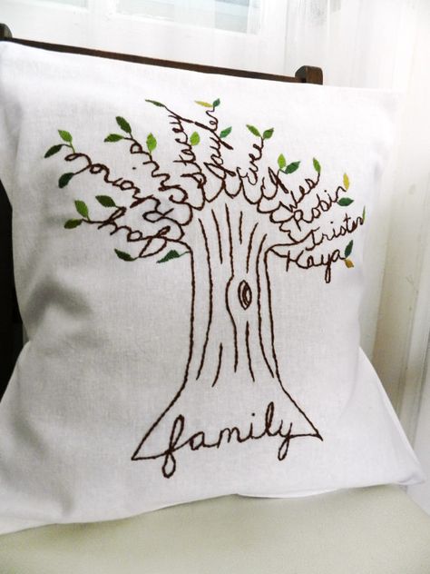 Mothers Day Gift Guide - Liz Marie Blog Family Tree Pillow, Personalised Family Tree, Tree Pillow, Pola Sulam, Parent Gifts, Personalized Family, Family Tree, Homemade Gifts, A Tree