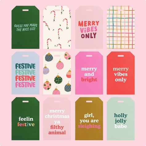 Holiday Gift Tags (12 Tags) - Naughty