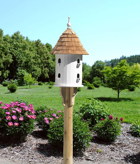 Bird Houses On Posts, Bird Houses That Look Like Real Houses, Chickadee Bird House Plans, Pegion Bird House, Morning Dove Bird House, Wooden Bird Houses Overstock, Carpenter Bee Trap, Bee Traps, Cedar Shingle