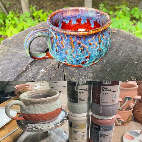 Speckled Clay Glaze Ideas, Cone 6 Glaze Combinations, Mayco Glaze Combinations Cone 6, Cone 6 Glaze Recipes, Lava River, River Flow, Glazing Ideas, Pottery Lessons, Glaze Combinations