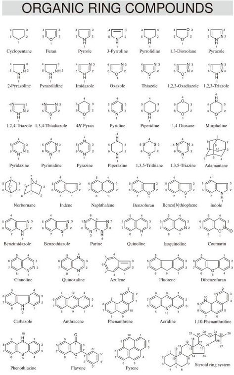 Organic ring compounds Organic Chemistry Notes, Organic Chemistry Reactions, Tabel Periodik, الجدول الدوري, Organic Chem, Organic Chemistry Study, Chemistry Study Guide, Medicinal Chemistry, Chemistry Basics