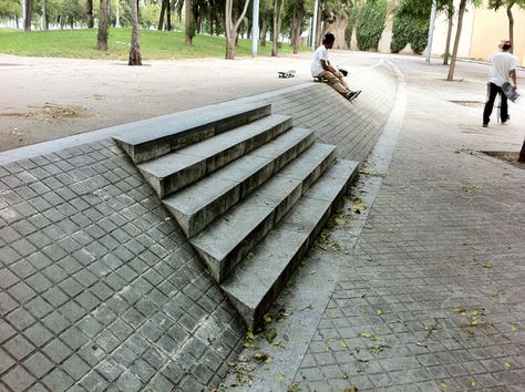 Barcelona Skate Spots | Quartersnacks.com Backyard Skatepark, Skatepark Design, Smooth Concrete, Skate Gif, Vans Skate, Park Designs, American Cities, Jersey City, Skate Park