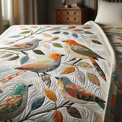 Aplique Quilts, Quilt Instructions, Bird Quilt Blocks, Appliqué Designs, Colchas Quilting, Motion Ideas, Appliqué Patterns, Fabric Styles, Bird Applique