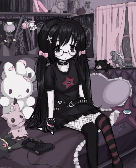 Rare Icons, Yami Kawaii Art, Anime Bad, Dark Kawaii, Emo Art, Yami Kawaii, Goth Art, Discord Server, Creepy Cute