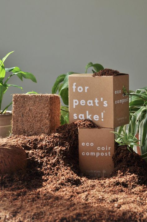 Shop | for peat's sake! Dehydrated Coconut, Growing Leeks, One Pot Wonder, Indoor Farming, Coconut Husk, One Pot Wonders, Eco Packaging, Trailing Plants, Root Growth