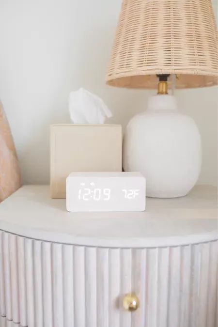 Bedroom Gadgets, Cute Alarm Clock, Teresa Caruso, Bedroom Clocks, Nightstand Decor, Nightstand Lamp, Clock Decor, Bedroom Accessories, Organization Bedroom