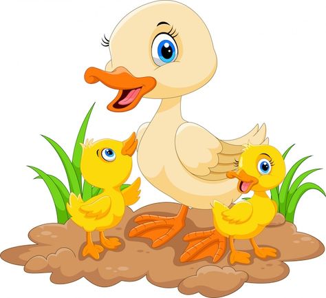 Mother Duck And Ducklings, Duck Pictures, Duck And Ducklings, Duck Drawing, Duck Pins, Cute Ducklings, Duck Cartoon, Little Duck, Cartoons Love