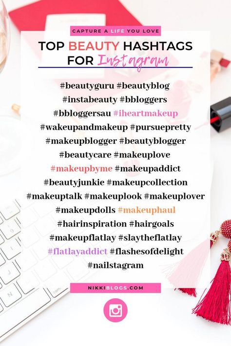 Top Beauty Hashtags for Instagram Makeup Hashtags, Instagram Hashtags For Likes, Hastag Instagram, Social Media Hashtags, Best Instagram Hashtags, Hashtags For Likes, Hashtag Ideas, I Heart Makeup, How To Use Hashtags