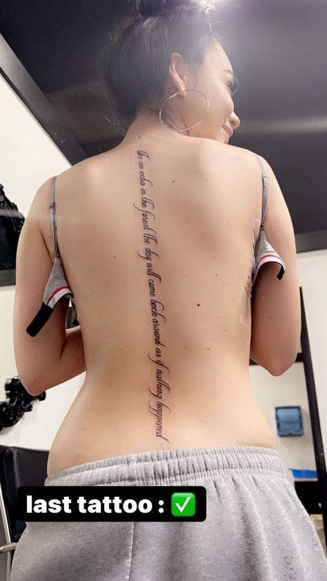 Back Tattoo Women Words, Low Back Tattoo Women, Low Back Tattoo, The Day Will Come, Tattoo Women, Collar Bone Tattoo, Back Tattoo Women, Girly Tattoos, Spine Tattoos