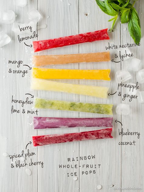 Adult Popsicles, Fruit Popsicle Recipes, Fruit Ice Pops, Pop Cake, Taco Shop, Fruit Pops, Fruit Popsicles, Rainbow Fruit, Resep Diet