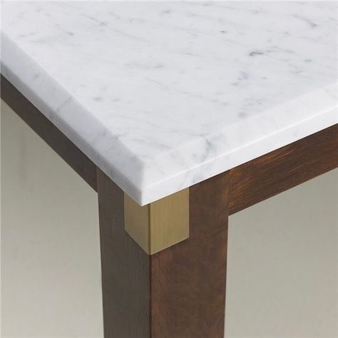 Beautiful detail on this dining table by @promemoria_italy.  Structure in stained ash-wood feet and details in bronze. Available with top in Bianco di Carrara marble Serena Stone and bronze. Woods Ideas, Chamfered Edge, Modern Scandinavian Furniture, Joinery Details, Brass Interior, Luxe Interiors, Furniture Details, Marble Table, Carrara Marble