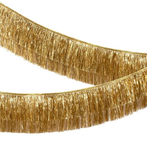 Fringe Garland, Garland Backdrops, Christmas Tinsel, Tinsel Garland, Gold Fringe, Party Garland, Meri Meri, Tassel Garland, Wreaths & Garlands