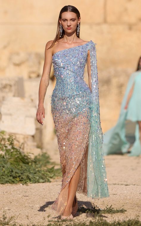 George Hobeika 2024, Georges Hobeika 2024, Hobeika Georges, Runway Embroidery, George Hobeika, Embroidery Clothing, Tulle Maxi Dress, Georges Hobeika, Ely