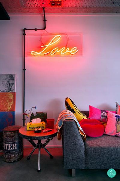 Quirky Living Room, Neon Home Decor, Hipster Home Decor, Hipster Home, Feng Shui Living Room, Ideas Hogar, Quirky Home Decor, Décor Boho, Décor Diy