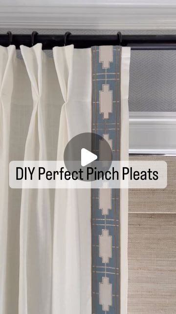 Christina on Instagram: "Customized draperies, coming right up. Yup, this is an ikea hack, but you can use half price drapes on Amazon, or any linen (or linen look) curtains for this tutorial. The ikea ritva panels come with a pleating tape on the back side, and all you need are drapery pleating hooks, need and thread! If you have panels that don’t have a pleating tape attached at the top, they’re also available on Amazon very affordably. You just sew it on, and follow these same steps! Poof! Finally something affordable that looks untouchably custom!" How To Pleat Curtains With Clips, How To Hang Pinch Pleat Curtains With Rings, Ikea Pleated Curtain Hack, Diy Pleated Curtains, Custom Drapery Panels, Half Price Drapes, Pinch Pleat Curtains, Custom Drapery, Pleated Curtains