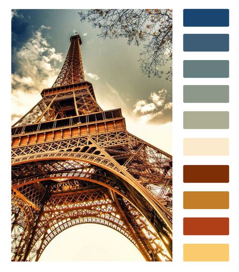 Colour palette inspired by the Eiffel Tower Paris Emily In Paris Color Palette, Paris Colour Palette, Paris Aesthetic Color Palette, Mulan Color Pallete, Paris Color Palette, Castle Color Pallete, Paris Flag, Create Color Palette, Colour Themes