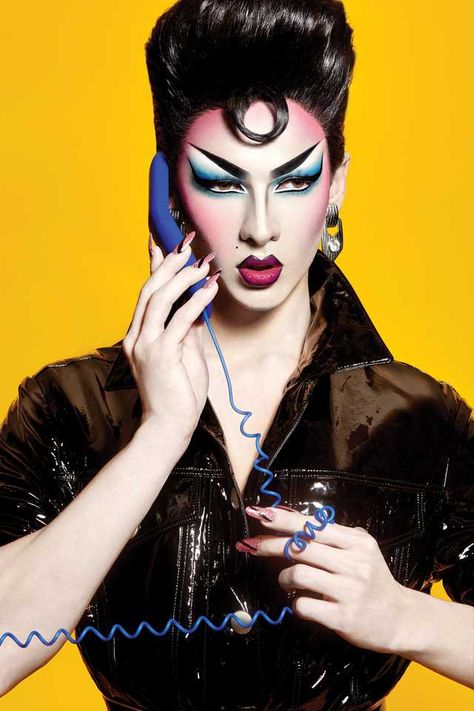 Violet Chachki Makeup, Drag Photoshoot, Violet Chachki Photoshoot, Drag Queen Photoshoot, Drag Makeup Looks, Colorful Drag Makeup, Drag Queen Photography, Campy Drag, Pink Drag Makeup Looks