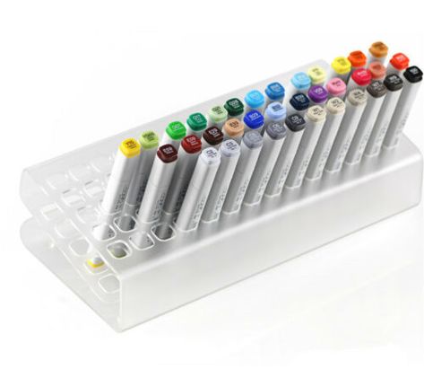 Storage Display Ideas, Pencil Display, Marker Storage, Art Pens And Markers, Shelf Holders, Copic Marker, Difficult People, Coloring Markers, Clear Stickers