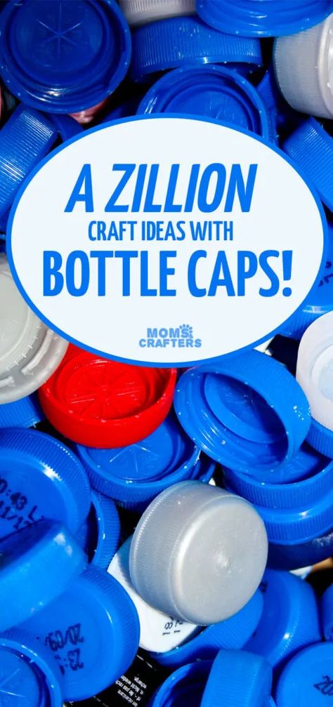 Bottle Lids Ideas, Uses For Bottle Caps, Plastic Bottle Caps Art, Upcycling, Things To Make With Water Bottle Caps, Recycled Bottle Cap Art, Milk Bottle Cap Crafts, Crafts Using Plastic Lids, Plastic Caps Projects