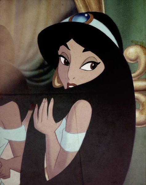 Dark Feminine Characters In Movies, Zhasmin Core, She's Literally Me Characters, Cartoon Characters With Black Hair, Jasmine Pfp, Princess Jasmine Aesthetic, Aesthetic Jasmine, Princess With Black Hair, Disney Pfp