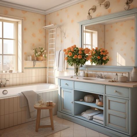 "Crafting a Cottagecore Sanctuary with These Whimsical Bathroom Ideas" - aestheticaly Cottagecore Bathroom Aesthetic, Cottagecore Aesthetic Bathroom, Cottagecore Bathroom Ideas, Bathroom Ideas Cottage, Bathroom Cottagecore, English Cottage Bathroom, Cottage Core Bathroom, Cottagecore Interior Design, Modern Cottage Bathroom