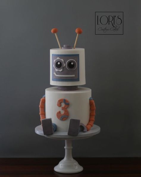 Robot Cake Ideas, Robot Cakes, Cake Robot, Robot Birthday Cake, Robot Cake, Mr Roboto, Robot Theme, Dino Cake, Cake 5