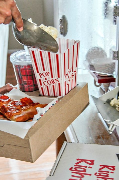 DIY food trays just like they have in the movie theater are perfect for family movie night at home. Learn how to make them right here. Outdoor Movie Night Ideas, Movie Night Party Favors, Family Movie Night Snacks, Movie Night Box, Movie Theater Snacks, Diy Movie Night, Movie Night Ideas, Movie Night At Home, Outdoor Movie Night