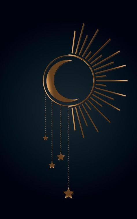 Mystic Art, Stars Icon, Boho Witch, Web Design Logo, Sun Moon And Stars, Magic Symbols, Dream Symbols, Gold Luxury, Celestial Art