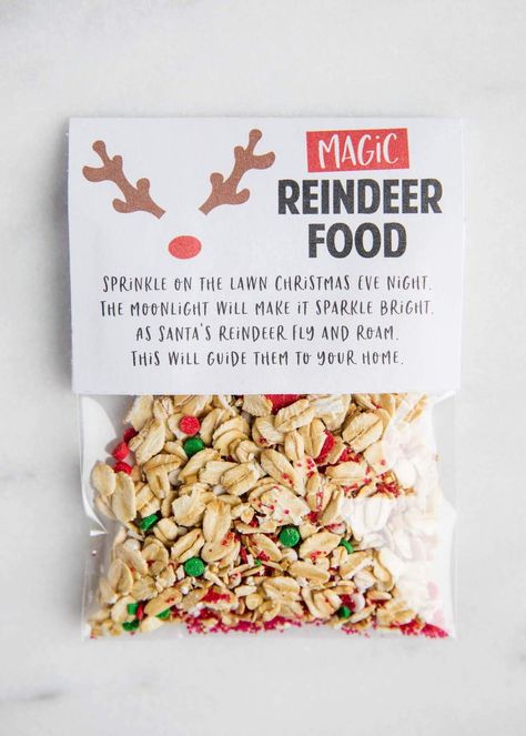 Magic Reindeer Food Printable, Food Poem, Reindeer Food Poem, Reindeer Food Label, Reindeer Food Printable, Magic Reindeer Food, Christmas Eve Traditions, I Heart Naptime, Neighbor Christmas Gifts