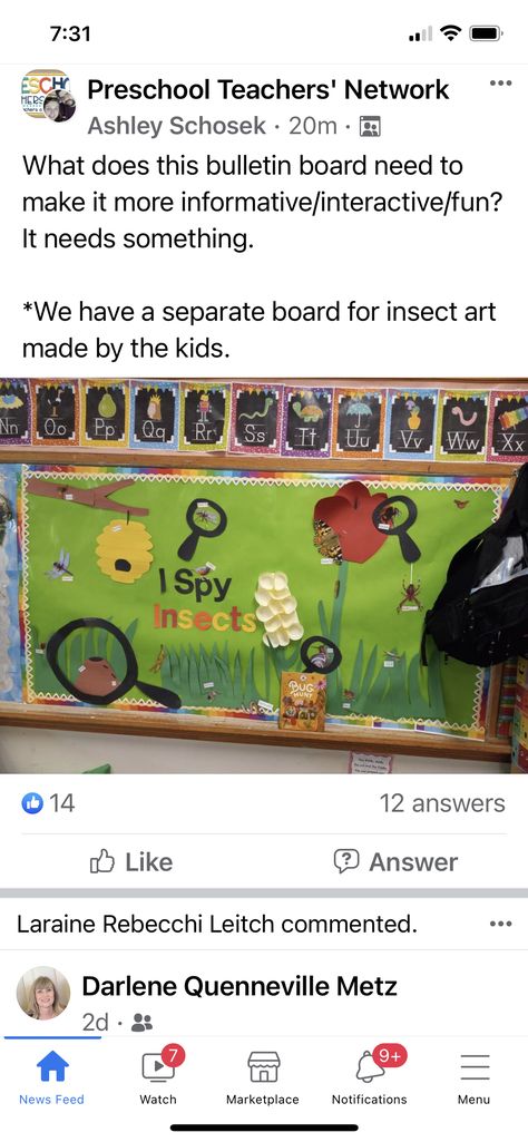 Bugs Bulletin Board Ideas, Bug Theme Preschool Classroom Decor, Insect Bulletin Board Ideas, Bug Bulletin Board Ideas, April Lesson Plans, Interactive Bulletin Board, Preschool Bulletin, Preschool Classroom Decor, Early Childhood Teacher