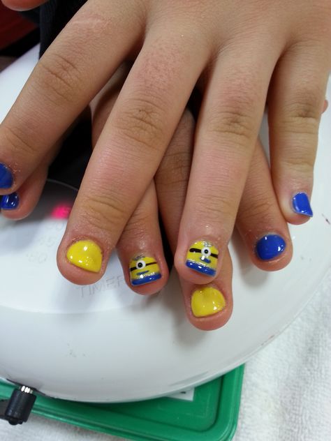 Kids gel nail with design. #kidsnail, #kids, #nail, #cute, #cutenail, #nailart Kiddie Nail Design, Nail Idea For Kids, Kids Thanksgiving Nails, Kid Nails Designs, Toddler Nail Ideas, Toddler Nails Designs Kids, Kids Fall Nails, Kids Gel Nails Ideas, Cute Nail Designs For Kids