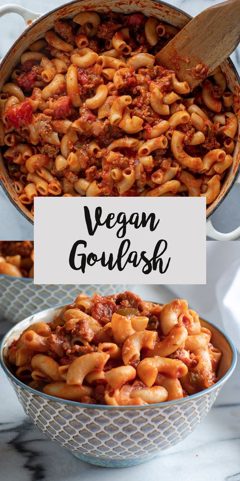 Classic Goulash, Vegan Goulash, Pasta Vegetarian, Favorite Pasta Recipes, Recipe Pasta, Vegetarian Pasta Recipes, Meatless Dinner, Vegetarian Pasta, Dinner Healthy