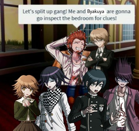 Kubz Scouts, Leon Kuwata, Pink Sauce, Danganronpa Funny, Danganronpa Memes, Danganronpa Characters, Danganronpa, Anime Memes, Sauce