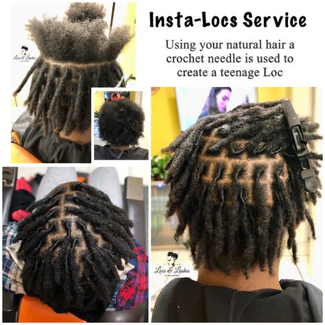 Starter Interlock Locs, Instant Locs Styles, Instant Locs Short Hair, Instant Starter Locs, Short Instant Locs, Instant Locs On Short Hair, Instant Locs Men, Loc Sizes, Instant Locs Natural Hair