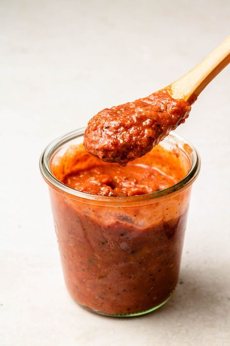 Umami Tomato Sauce - Okonomi Kitchen Okonomi Kitchen, Fruits For Dogs, Roasted Garlic Cloves, Dark Soy Sauce, Miso Paste, Tomato Sauce Recipe, Fire Roasted Tomatoes, Fire Roasted, Vegan Butter