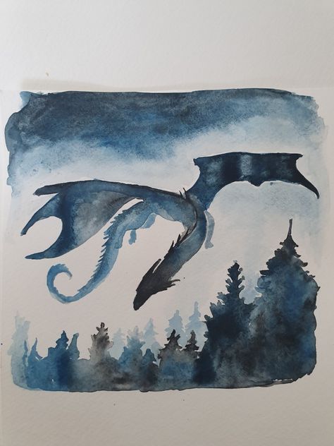 Dragon Gouache Painting, Watercolor Dragon Tutorial, Watercolor Art Dragon, Watercolour Dragon, Dragon Watercolor, Fantasy Dragon Art, Painting Dragon, Deer Sketch, Medieval Dragon