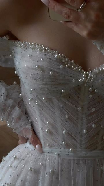 Dresses With Pearls, Pearl Wedding Dress, Ethereal Dress, Bridal Studio, Pretty Wedding Dresses, Fancy Wedding Dresses, Fancy Wedding, Pearl Dress, Dream Wedding Ideas Dresses